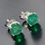 Traditional Natural Emerald Stud Earrings 14k White Gold 1.93 Carats Certified For Sale - Image 3 of 11