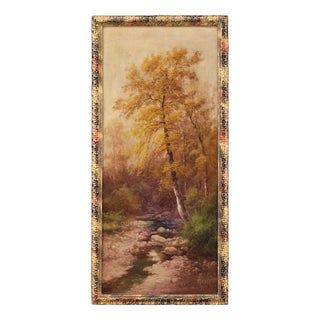 H. Marko, Wooded View with River, 19th Century, Oil Painting on Canvas, Framed For Sale