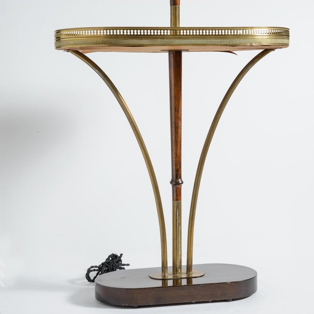 1960s French Hollywood Regency Brass Gallery Bouillotte Table Floor Lamp For Sale - Image 4 of 14
