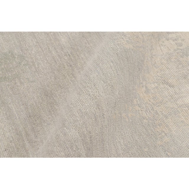 Textile Rug & Kilim’s Modern Distressed Abstract Rug in Beige, Gray and Blue Tones For Sale - Image 7 of 8