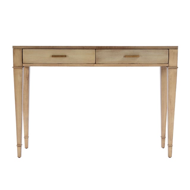 2020s Kai 45 in. W Rectangular Wood 2 Drawer Console Table, Antique Beige For Sale - Image 5 of 9