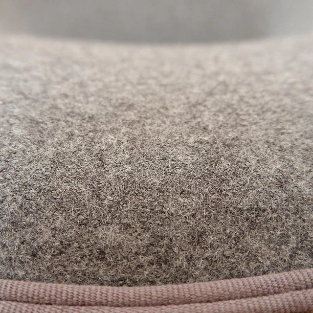 Wood Louis XV Style Lounge Chair in Mouse Grey Felt Fabric For Sale - Image 7 of 15