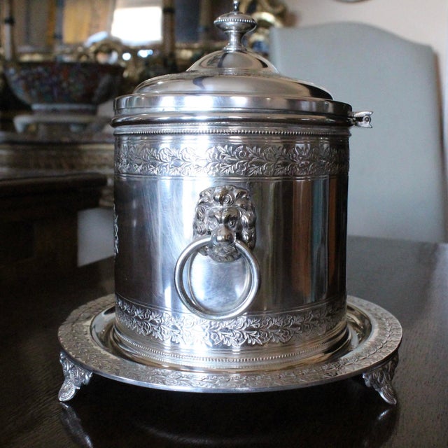 Large Silver Plate Biscuit Box Box Mappin & Webb For Sale - Image 10 of 18