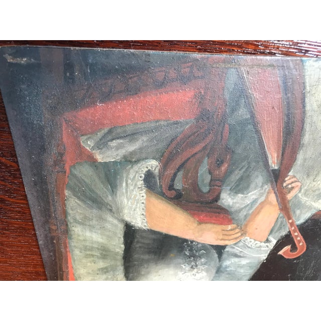 Black E. De Glanne, Portrait of a Lady, 1888, Oil on Board For Sale - Image 8 of 18