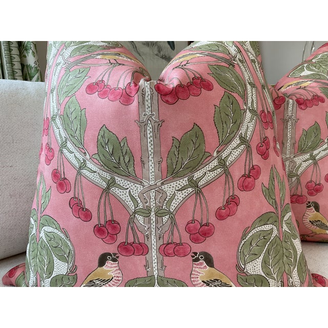 Mid-Century Modern Gp and J Baker “Birds and Cherries” in Coral- a Pair For Sale - Image 3 of 3