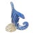 Vintage Seguso Murano 1950s Gold Flecks Opalescent Blue Italian Art Glass Cornucopia Sculptural Vase For Sale