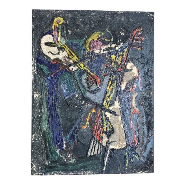 Mid 20th Century Abstact Mixed Media Painting by R.S. Feldman For Sale