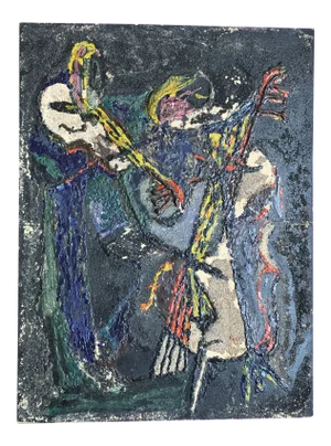 Mid 20th Century Abstact Mixed Media Painting by R.S. Feldman