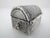 Gothic Miniature Mexico Sterling Silver Wedding Treasure Chest Trinket Box For Sale - Image 3 of 11