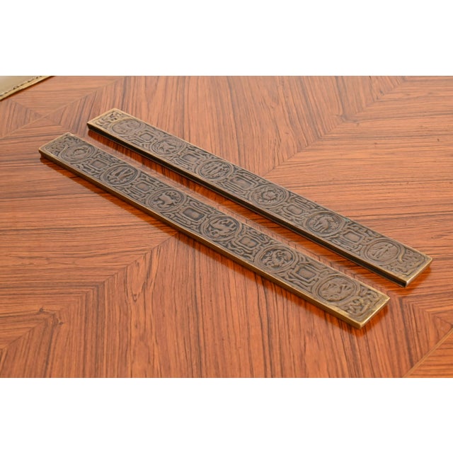 Tiffany Studios New York "Zodiac" Bronze Blotter Ends For Sale - Image 11 of 11