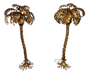 German Palm Tree Floor Lamps by Hans Kögl, 1970s, Set of 2