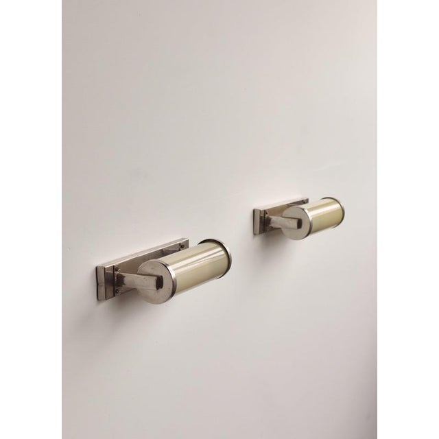 Art Deco Chrome and Opaline Glass Wall Lamps from Asea, Sweden, 1930s, Set of 2 For Sale - Image 11 of 15