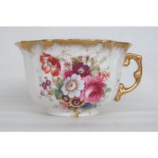 Victorian Hammersley Lady Patricia England Bone China Set of Tea Cup and Saucer For Sale - Image 3 of 12