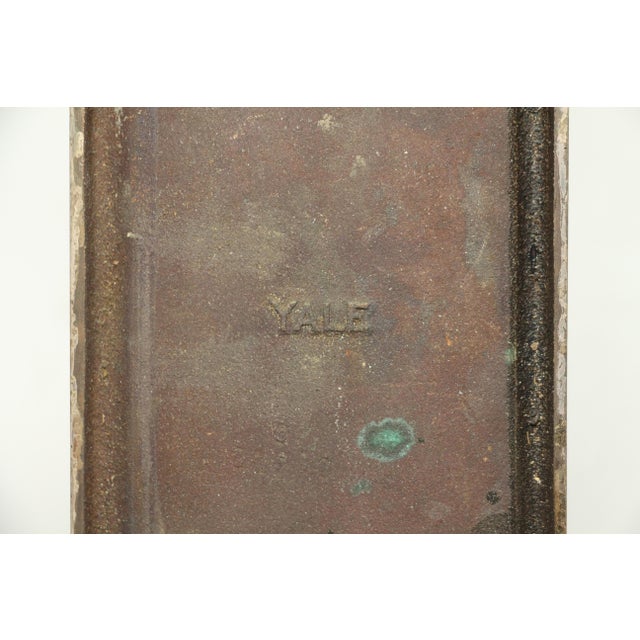 Antique Yale 15.125 In. Bronze Floral Door Push Plate For Sale - Image 4 of 4