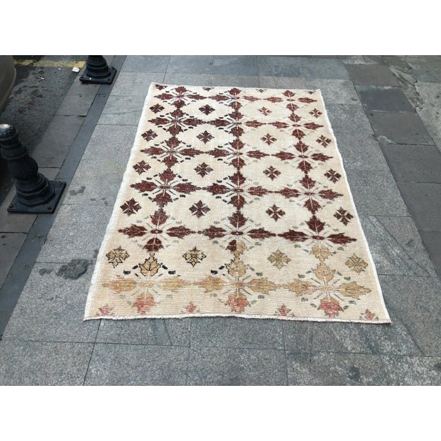 1960s Turkish Tribal Wool Rug - 4′6″ × 6′7″ For Sale - Image 11 of 11