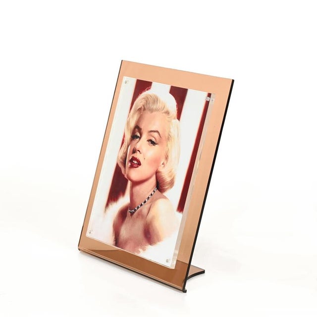 Mid-Century Modern Italian Smoked Pink Acrylic Photo Frame from Dior Home, 1970s For Sale - Image 10 of 12