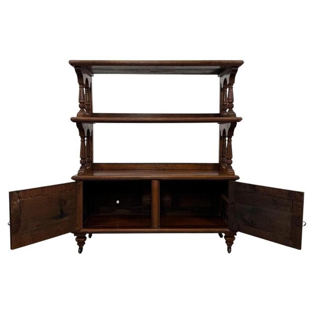 19th Century English Victorian Burr Walnut Cupboard with Shelves For Sale - Image 10 of 11