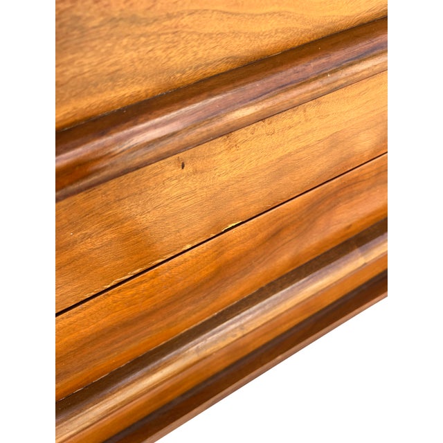 Brown Vintage Mid Century Modern Concave Dresser or Credenza For Sale - Image 8 of 9