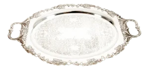 English Sheffield Plated Barware Tray With Side Handles