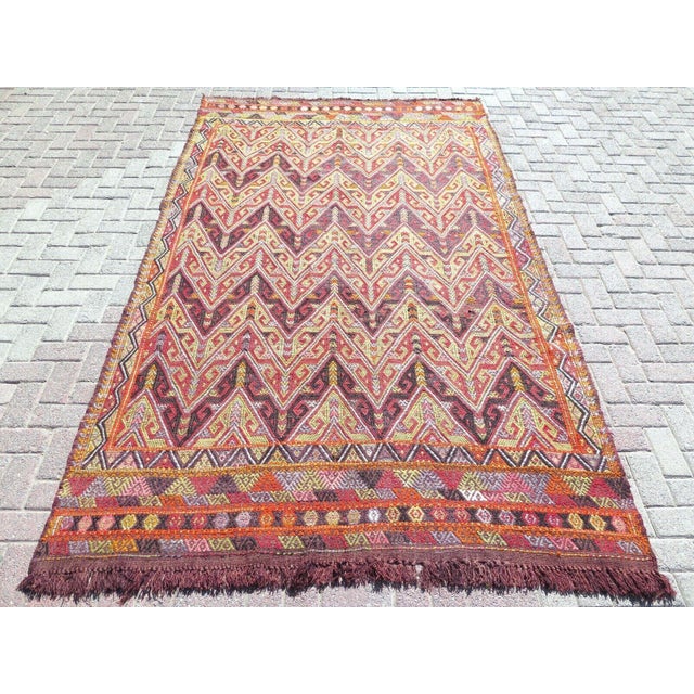 1960s Vintage Turkish Kilim Rug - 71"x122" For Sale - Image 12 of 12