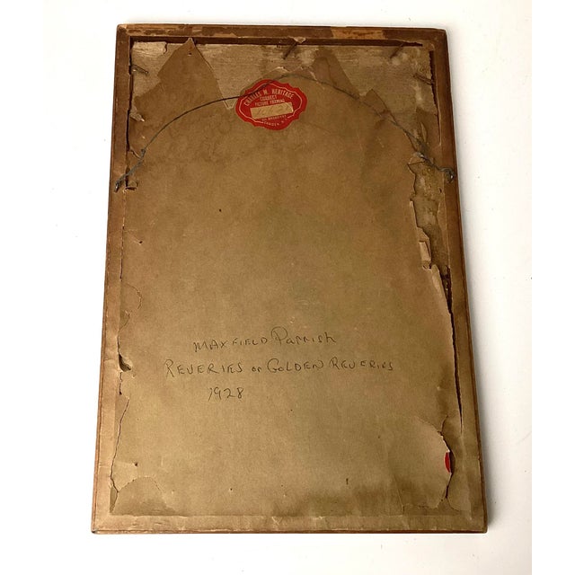 Art Nouveau Art Nouveau Maxfield Parrish Print Reveries 1927 Framed For Sale - Image 3 of 5