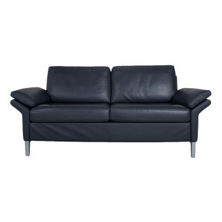 Model 3300 2-Seater Sofa in Black Leather from Rolf Benz For Sale