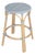 Tobias 24 in. Seat Height Round Rattan Backless Counter Stool, Baby Blue/ Natural Rattan Frame For Sale