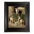 "Dog and Horse at Stable" Contemporary Print on Canvas, Black Frame, 11-1/2" X 13-1/2" For Sale