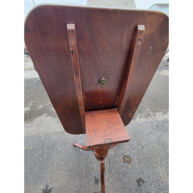 1820s Federal Solid Mahogany Tilt-Top Table For Sale - Image 10 of 11