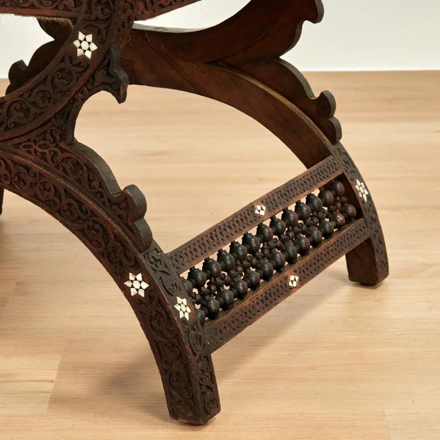 Antique Moroccan Inlaid and Carved Bench For Sale - Image 15 of 15
