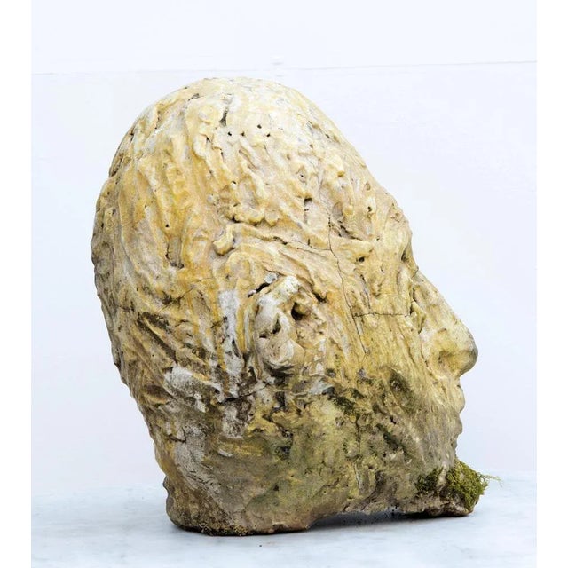 White Testa Nº 8 Expresionist Ceramic Head in White Stoneware with Bismuth Raku Glaze, 2010s For Sale - Image 8 of 11