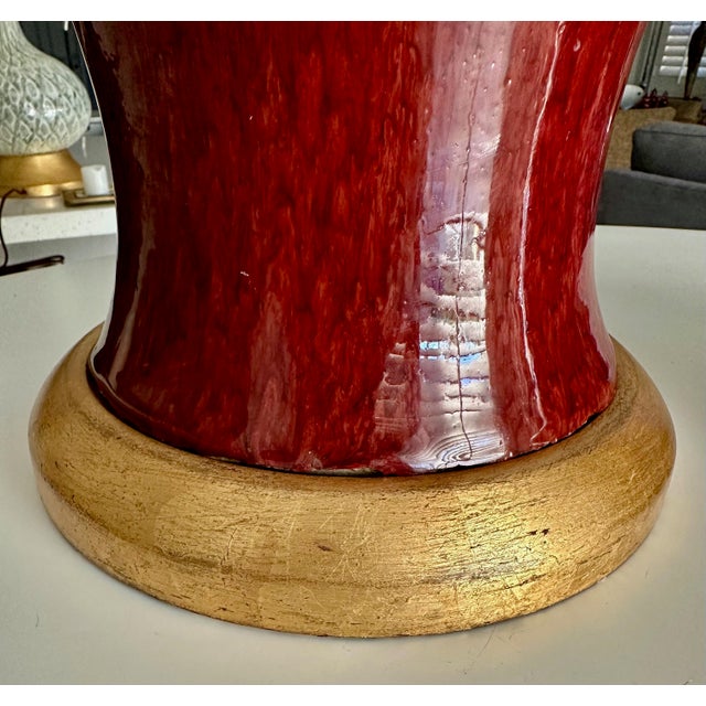 Pair 19th Century Chinese Flambe Oxblood Porcelain Table Lamps For Sale - Image 11 of 18