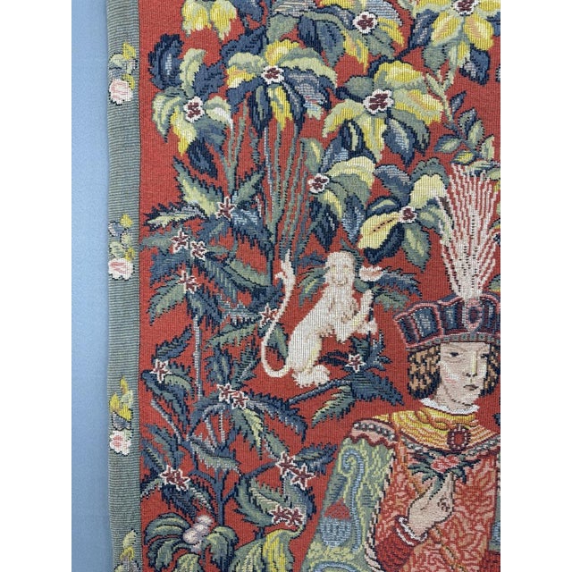 20th Century Medieval Wall Tapestry Courtly Scene For Sale - Image 9 of 12