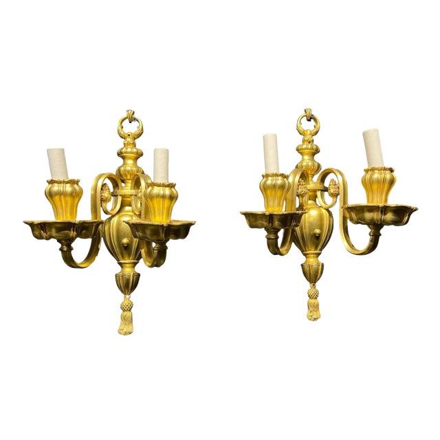 1920s Caldwell Gilt Bronze Sconces For Sale