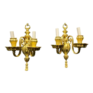 A Pair of 1920s Caldwell Gilt Bronze Sconces