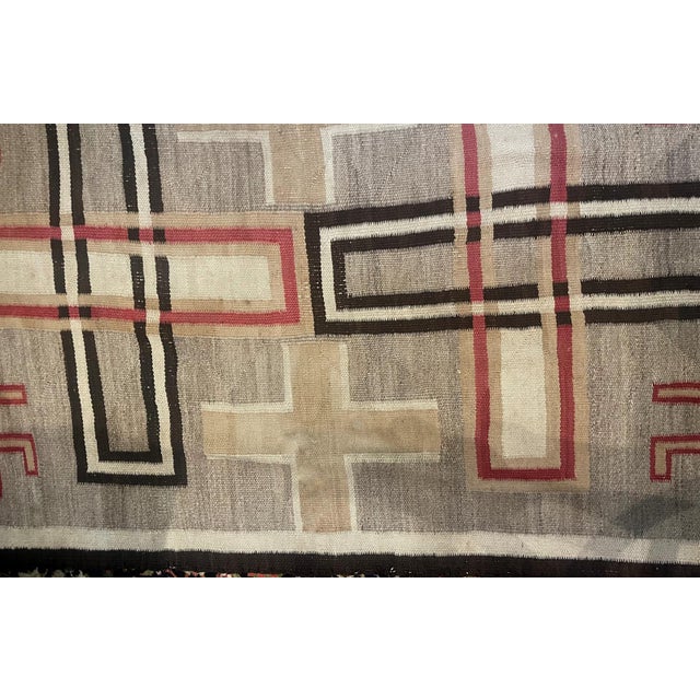 1900 - 1909 1900s, Handmade Antique Native-American Navajo Rug 3.8' X 6.1' For Sale - Image 5 of 6