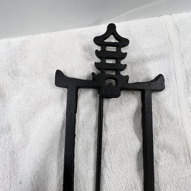 Mid Century Cast Metal Pagoda Easel For Sale - Image 6 of 8