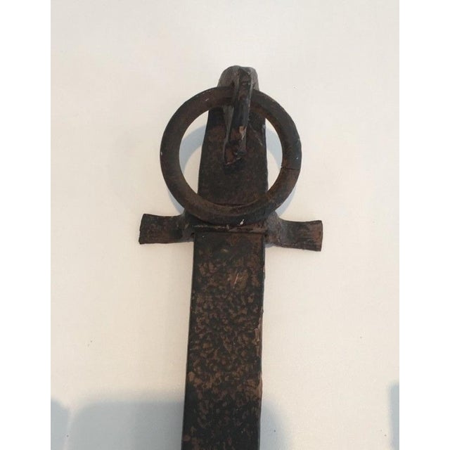 Pair of Wrought Iron Wall Lights, French Work. Circa 1950 For Sale - Image 6 of 8