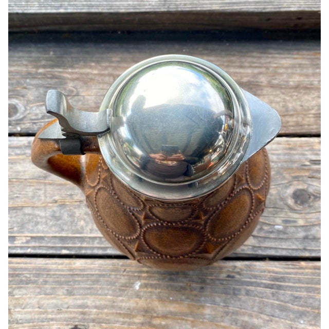 Paul Wynand for Reinhold Merkelbach Secessionist Stoneware Pewter-Lidded Pitcher, C. 1910 For Sale - Image 9 of 17