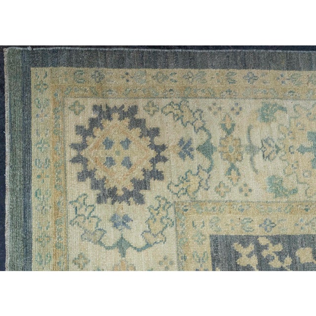 Early 21st Century Turkish Oushak Antique Look Rug 10'5" x 14'3" #21310 For Sale - Image 5 of 8