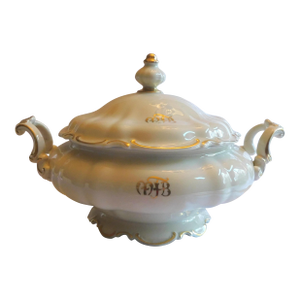 1930s Hutschenreuther Cream Covered Soup Tureen or Vegetable Dish