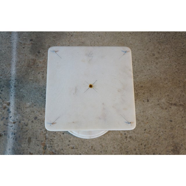 Mid Century Italian Marble Scalloped Pedestal Side Table Sculpture Stand For Sale - Image 9 of 16