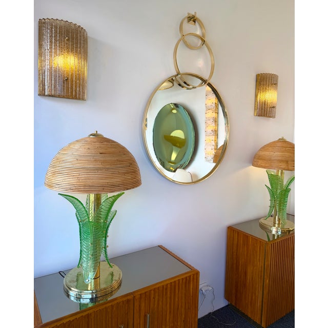 Metal Contemporary Wall Mirror With Brass Circles - Italian Craftsmanship For Sale - Image 7 of 11