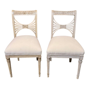Pair of Early 20th C. Swedish Painted Side Chairs
