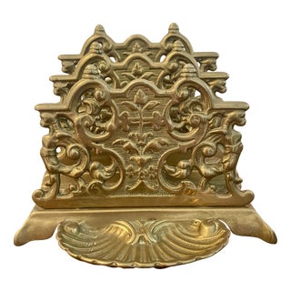 Vintage Bronze Letter Holder For Sale
