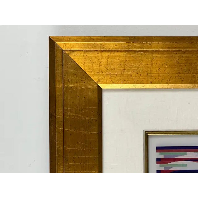 Blue Yaacov Agam Oval Agamograph Lenticular Print Artist Proof Signed & Numbered 2005 For Sale - Image 8 of 11