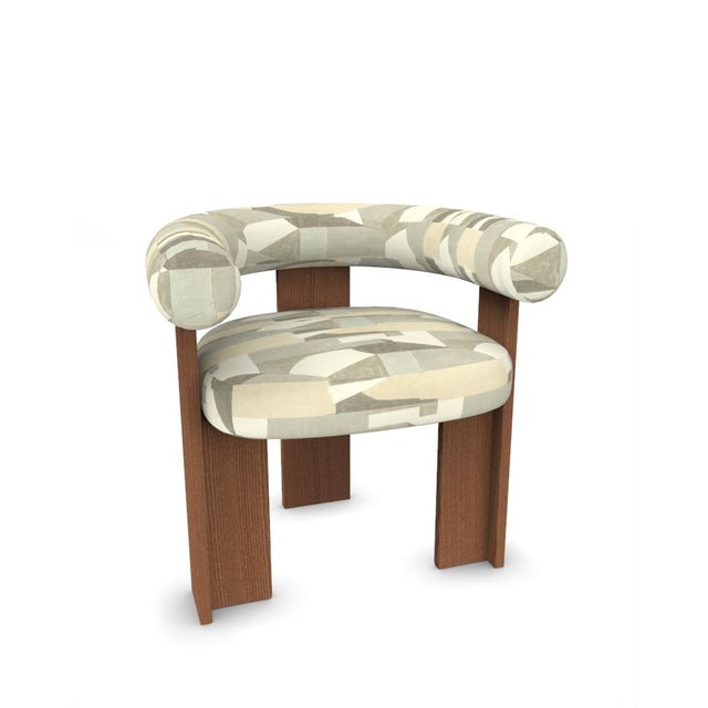 Contemporary Collector Modern Cassette Chair in Alabaster Fabric by Alter Ego For Sale - Image 3 of 6