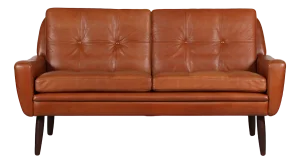 Danish Modern Two-Seater Sofa in Cognac-Colored Leather, Denmark, 1960s