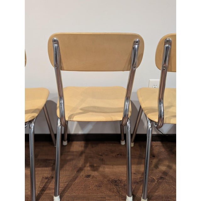 Mid-Century Modern Vintage Heywood-Wakefield Heywoodite Chairs Set of 4 MCM Chrome School Dining For Sale - Image 3 of 12