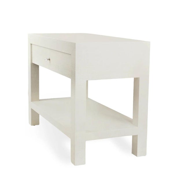 Mid-Century Modern Custom Contemporary Linen Wrapped Nightstands, A Pair For Sale - Image 3 of 8